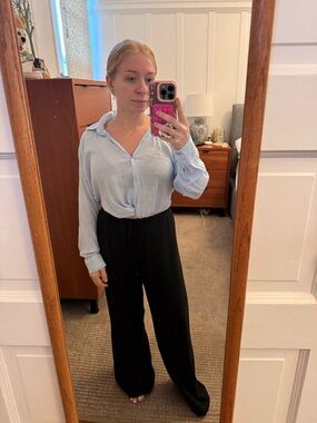 Light Blue Button-Front Shirt